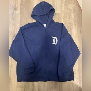 Disney Parks Disneyland Logo Adult Zip Up Hoodie Navy Blue - Unisex- XXL - EUC